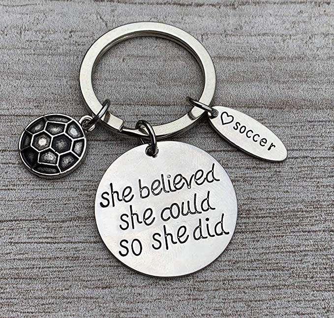 Girls Soccer She Believed She Could Keychain - Sportybella