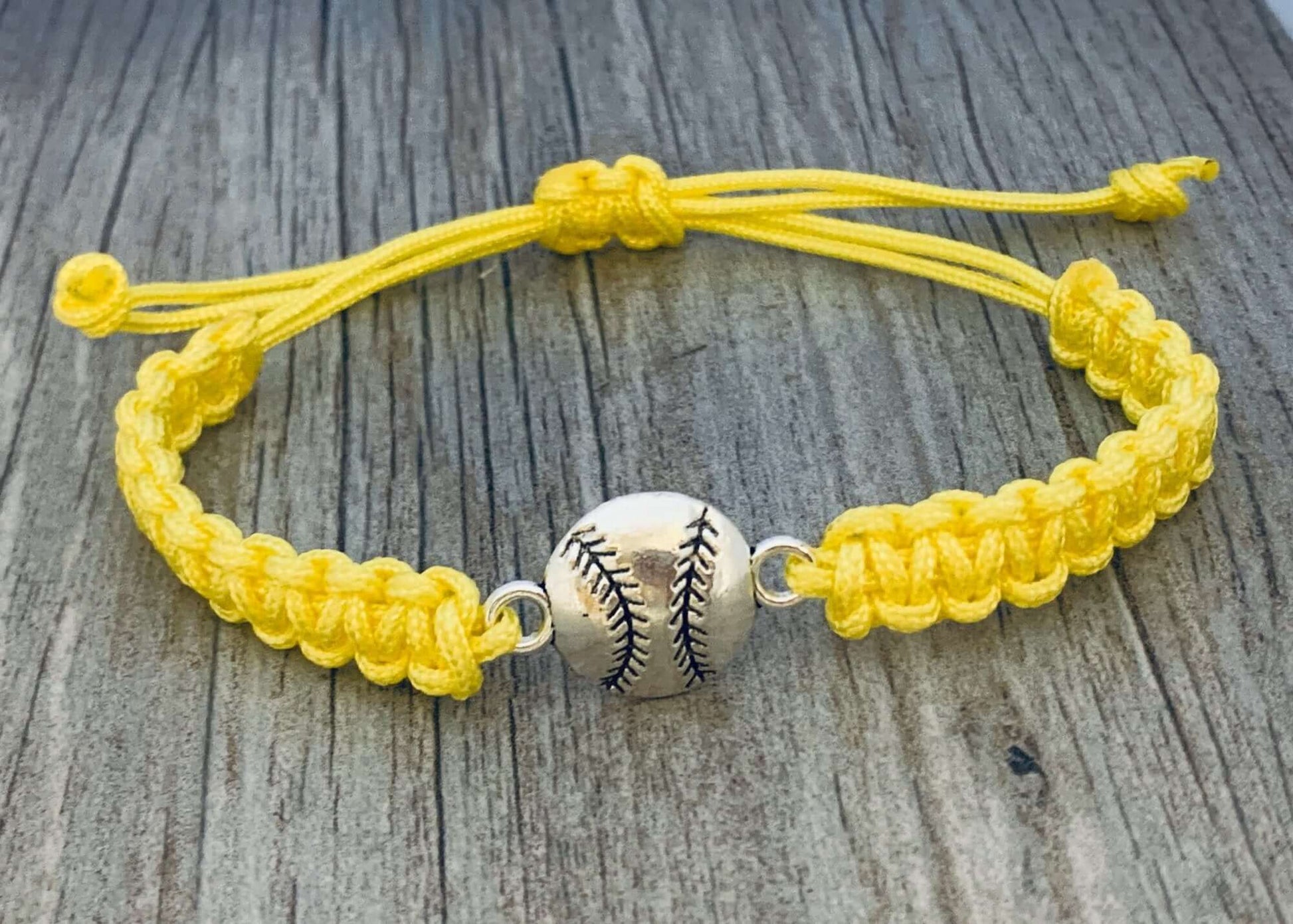 Baseball Rope Bracelet in Yellow Color
