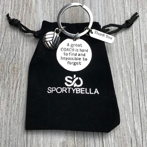 Volleyball Coach Keychain & Card Gift Set - A Great Coach is Hard to Find