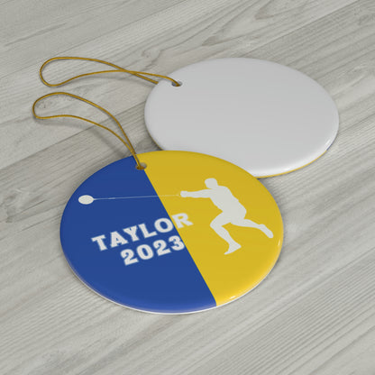 Hammer Throw Ornament, 2023 Personalized Boys Track and Field Christmas Ornament, Ceramic Tree Ornament