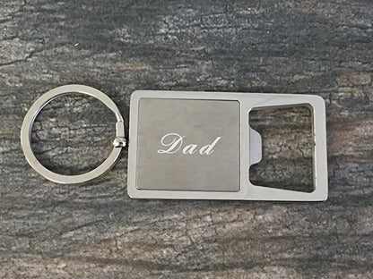 Dad Stainless Steel Bottle Opener Keychain
