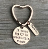 Teacher Keychain, It Takes a Big Heart to Help Shape Little Minds Rose Gold Jewelry - Infinity Collection