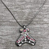 Figure Skating Pink Rhinestone Necklace - Sportybella
