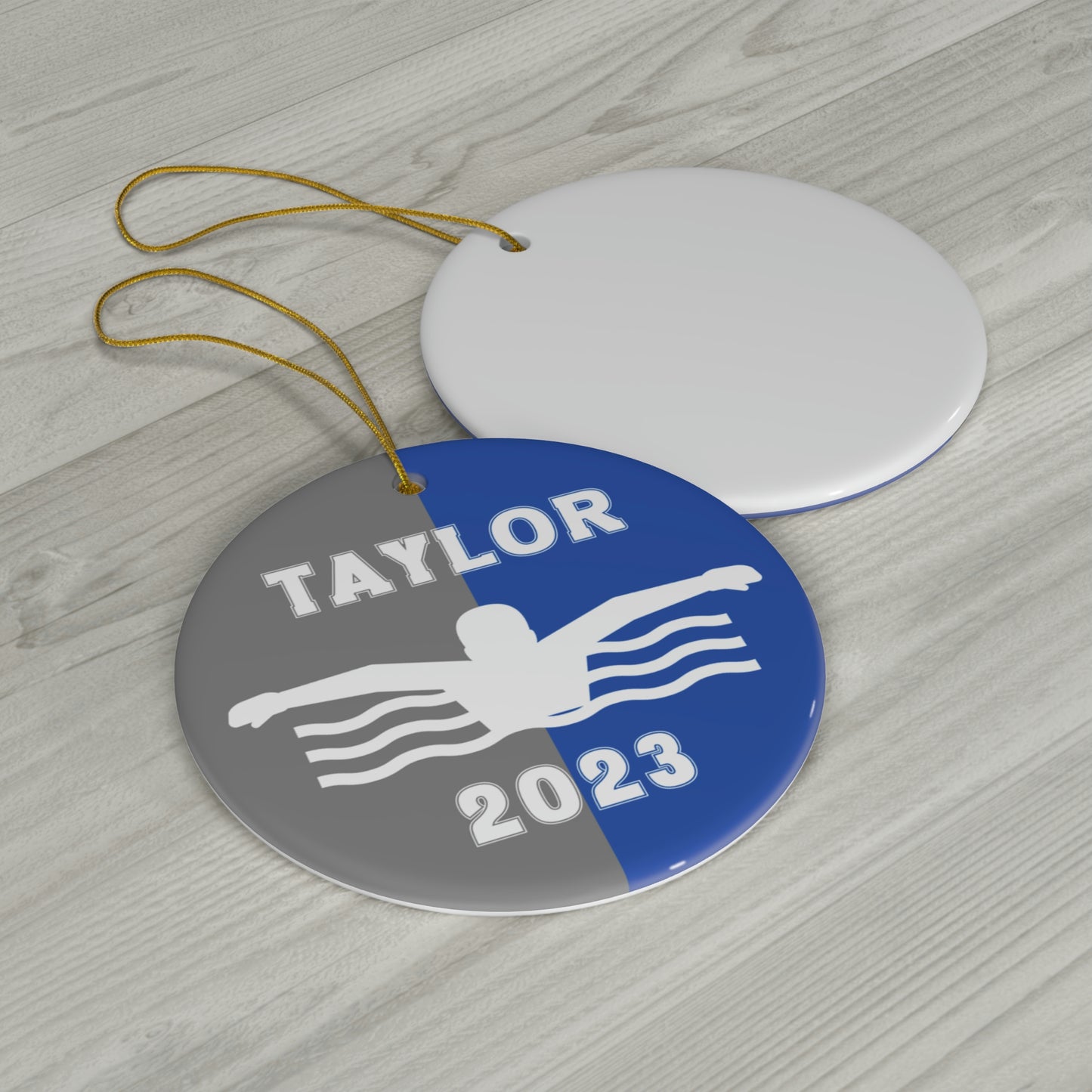 Personalized Swimmer Christmas Ornament