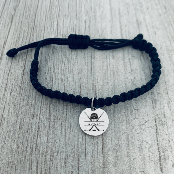 Personalized Ice Hockey Rope Bracelet