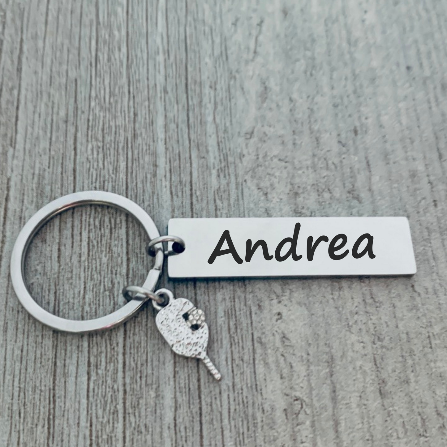 Personalized Engraved Pickleball Keychain