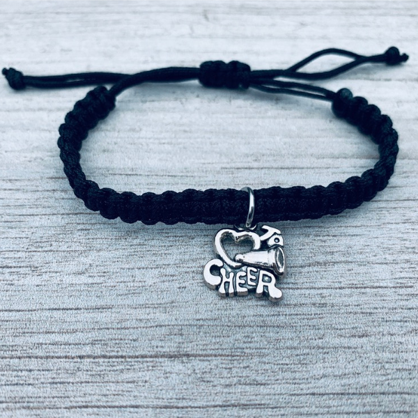 Cheer Adjustable Rope Bracelet - Pick Color & Charm