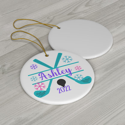 Personalized Girls Golf Christmas Ornament