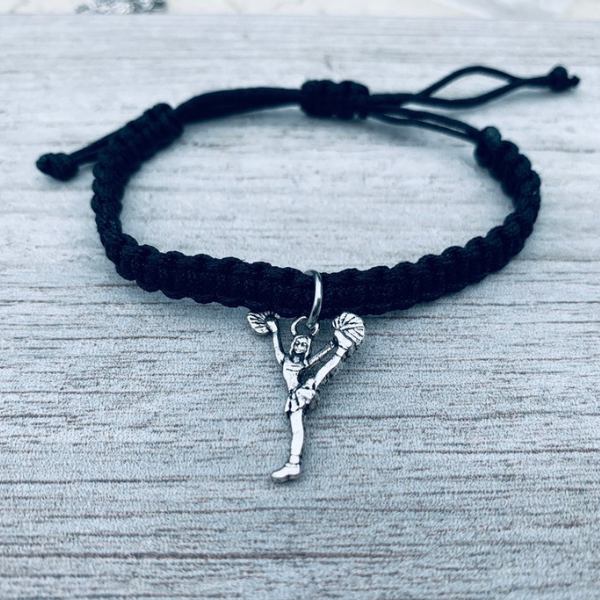 Cheer Adjustable Rope Bracelet - Pick Color & Charm