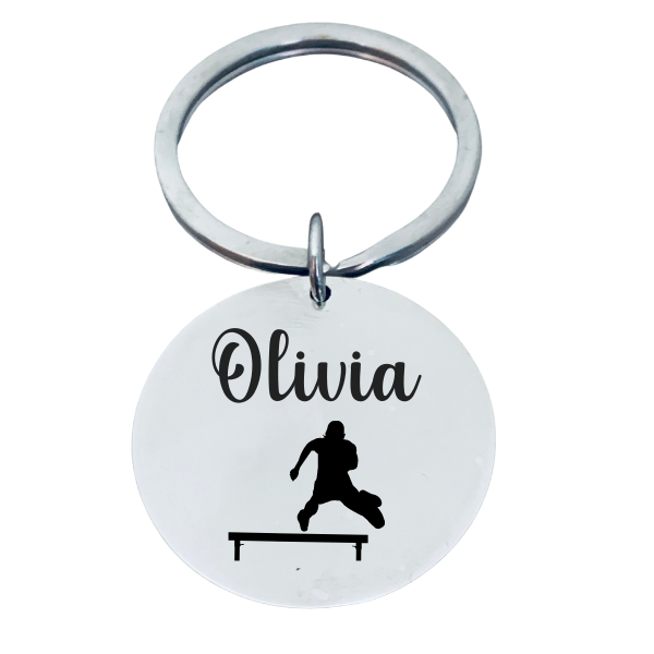 Personalized Track And Field Hurdles Keychain