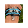 Girls Volleyball Blue and Black Infinity Bracelet - Pick Charm - Sportybella