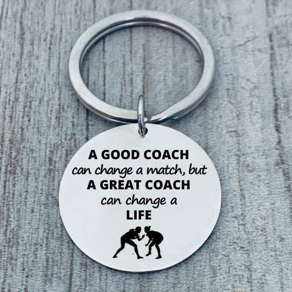 Girls Wrestling Coach Keychain - Great Coach Keychain
