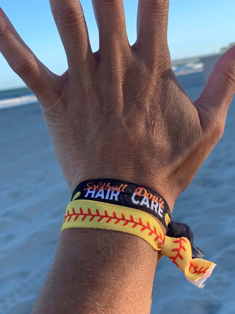 Girls Softball Hair Don't Care Hair Ties Set