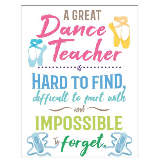 A Great Dance Teacher Card