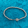 Tennis Racket Charm Gold Bead Layered Bracelets 18K Gold Plated