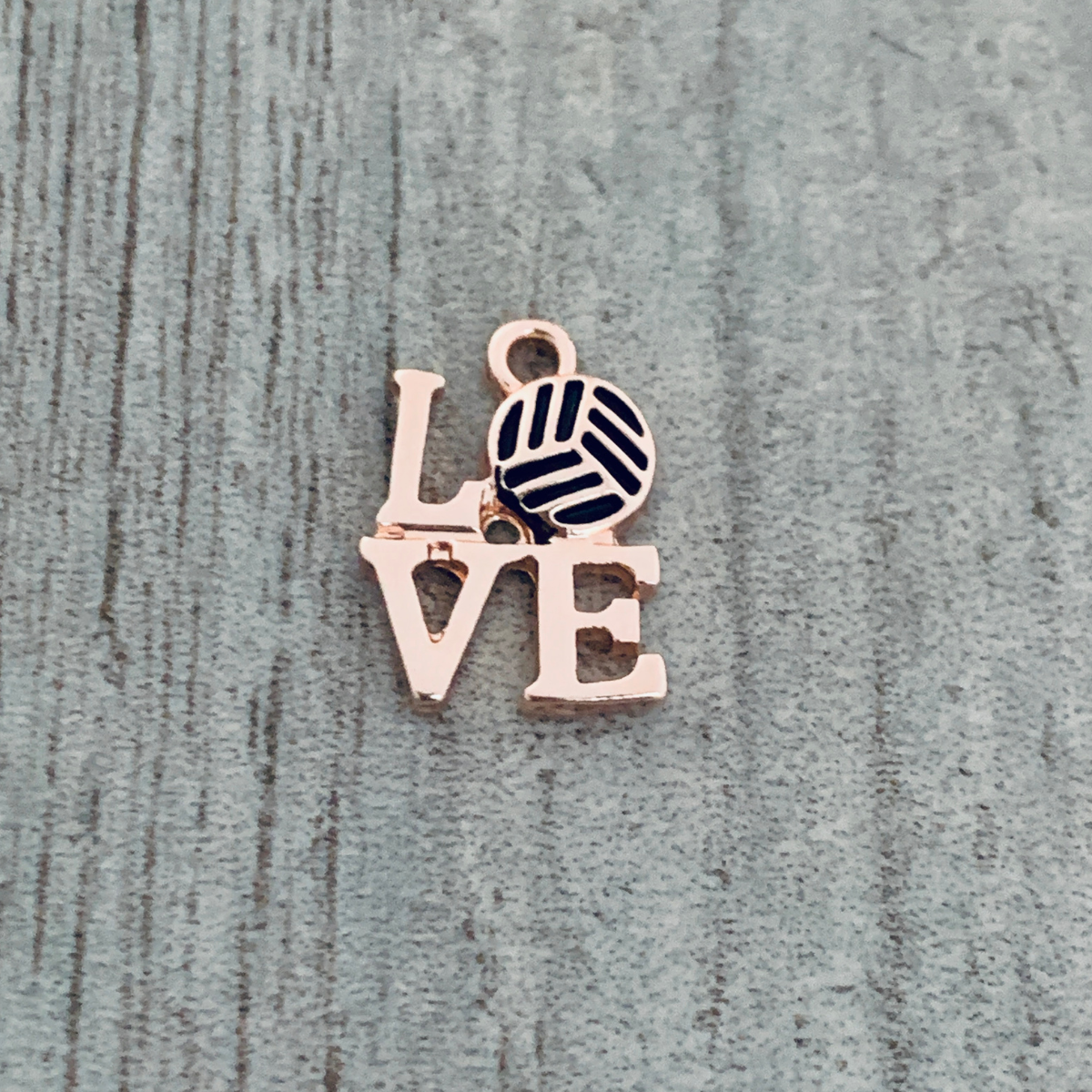 Love Volleyball Charm - Rose Gd