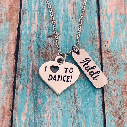Personalized Engraved Love to Dance Necklace