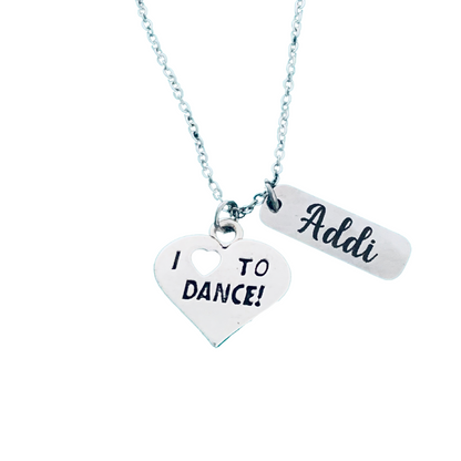 Personalized Engraved Love to Dance Necklace