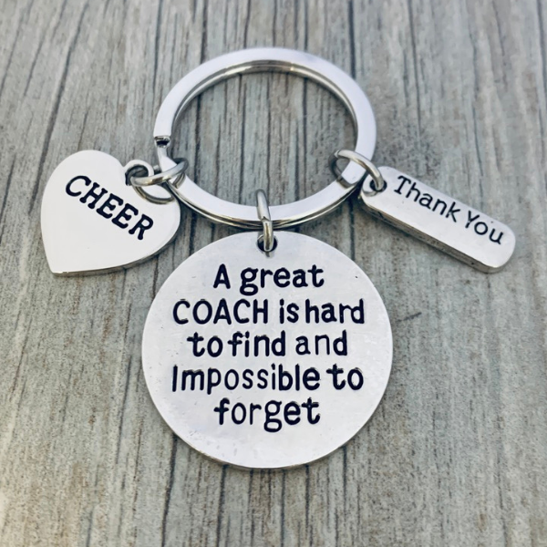 Cheer Great Coach is Hard to Find But Impossible to Forget Keychain - Sportybella