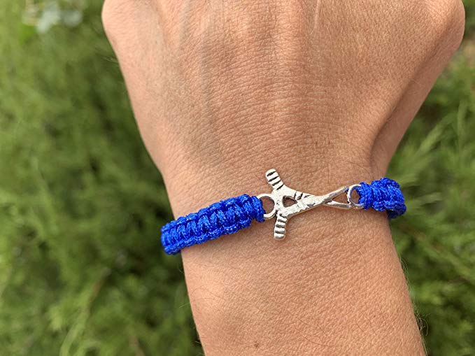 Blue Ice Hockey Bracelet