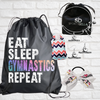 Gymnastics Sportybag - Eat Sleep Gymnastics Repeat Nylon Drawstring Bag