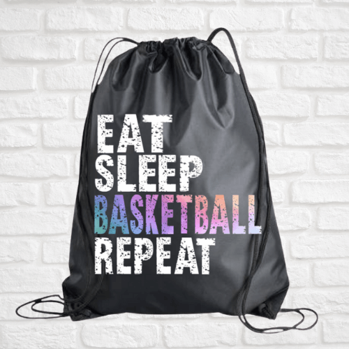 Basketball Drawstring Bag - Eat Sleep Basketball Repeat