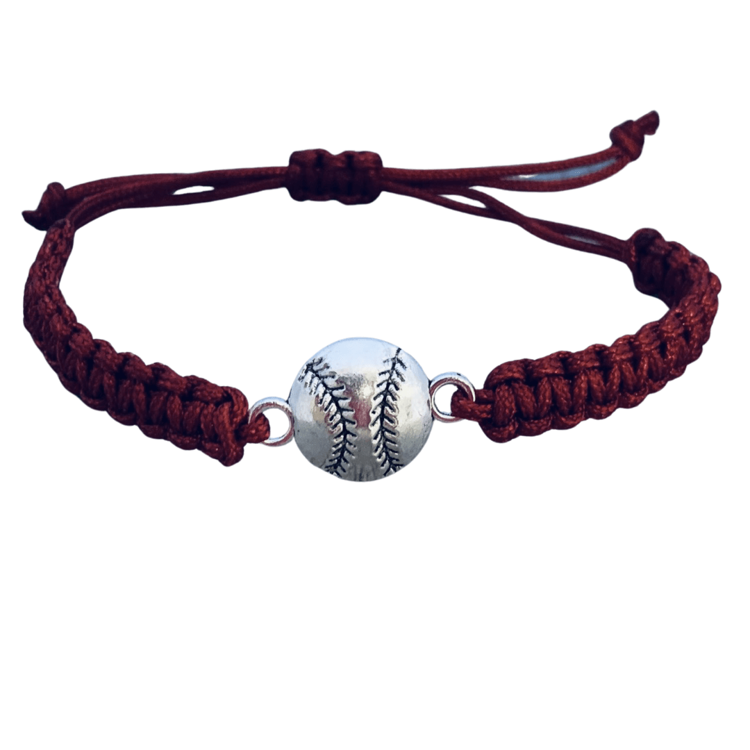 Baseball Rope Bracelet in Maroon Color
