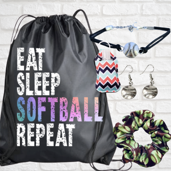 Softball Gift Bundle 2 - Eat Sleep Softball Repeat Bag