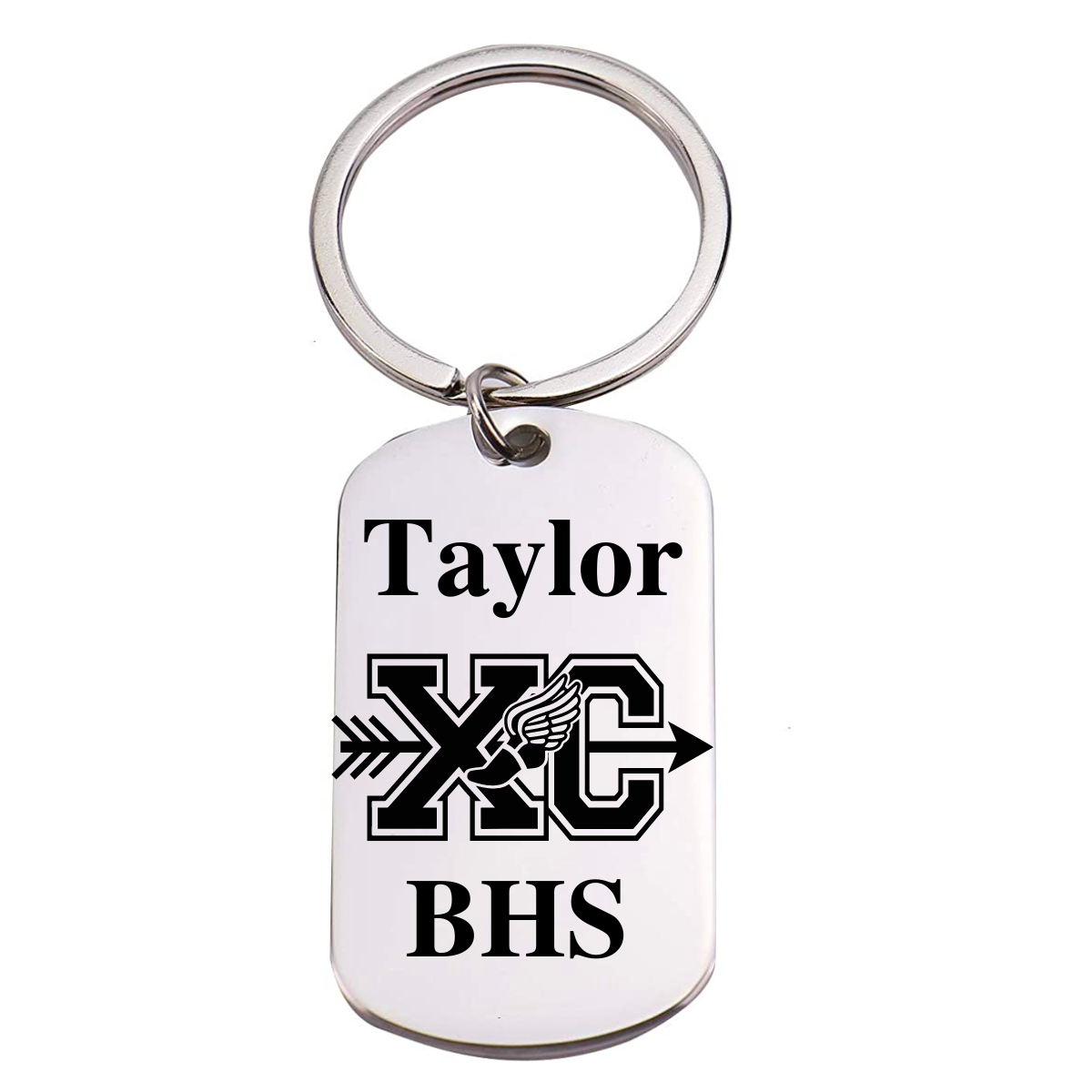 Engraved Cross Country Keychain