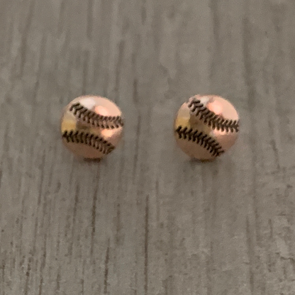 Softball Earrings - Rose Gold