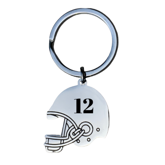 Personalized Engraved Football Helmet Keychain