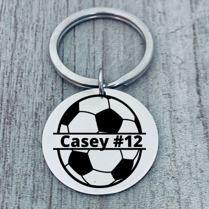Personalized Engraved Soccer Keychain