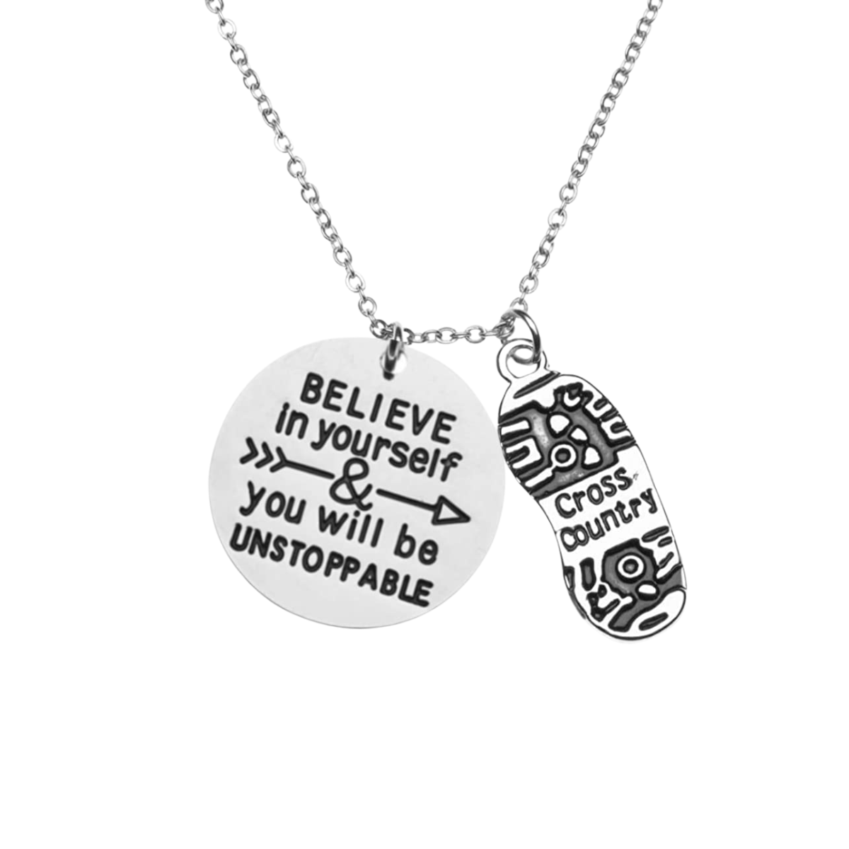 cross country necklace Believe in Yourself and You Will Be Unstoppable