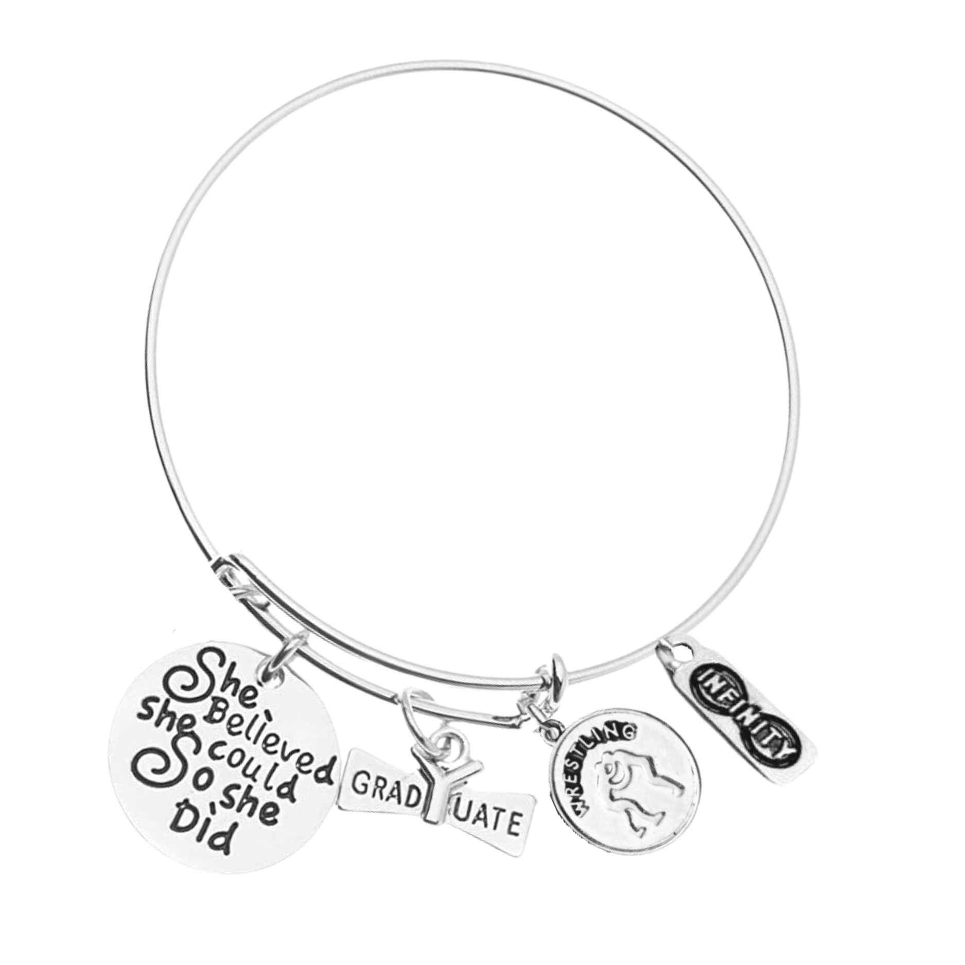 Sports Graduation Bracelet - She Believed She Could- Pick Activity