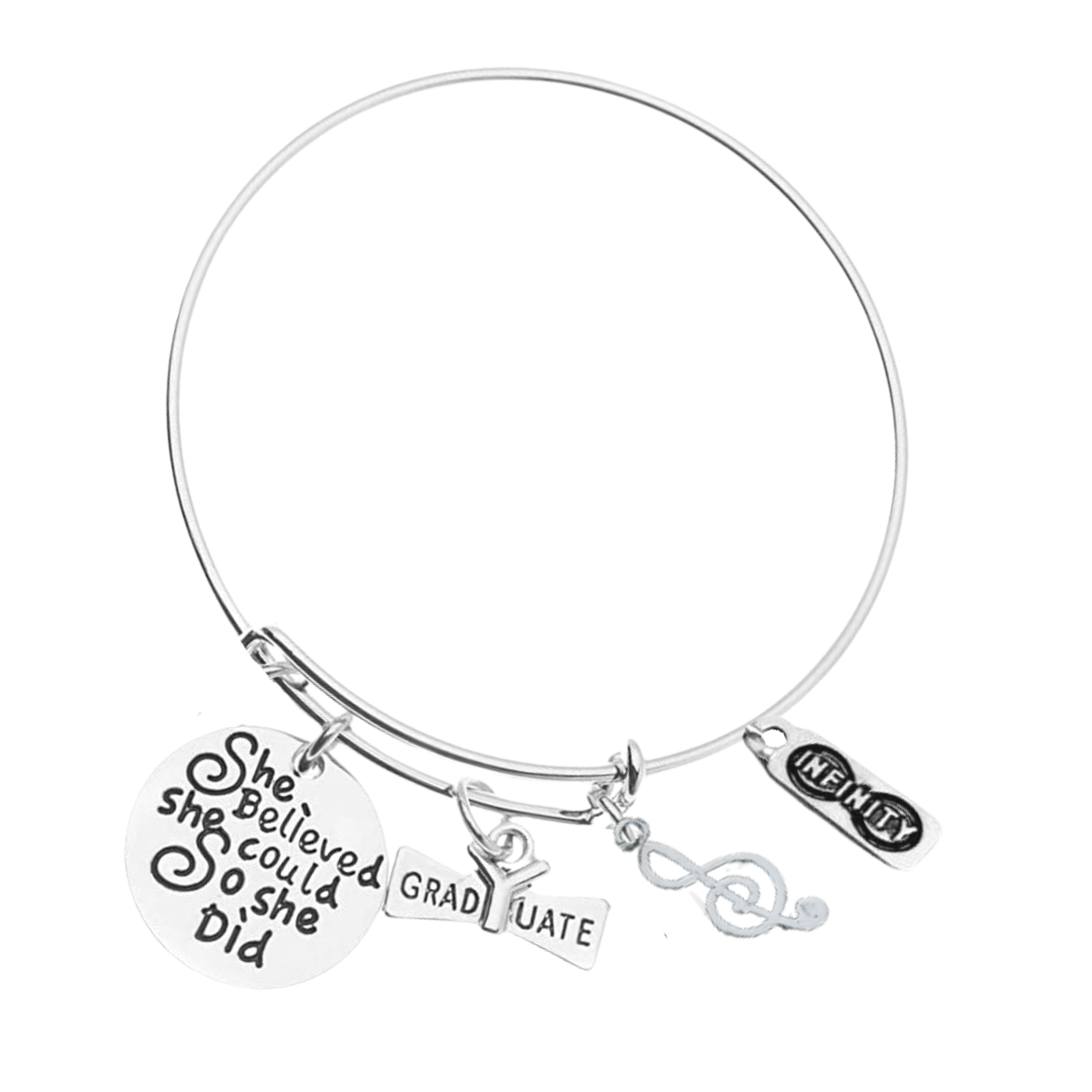 Sports Graduation Bracelet - She Believed She Could- Pick Activity