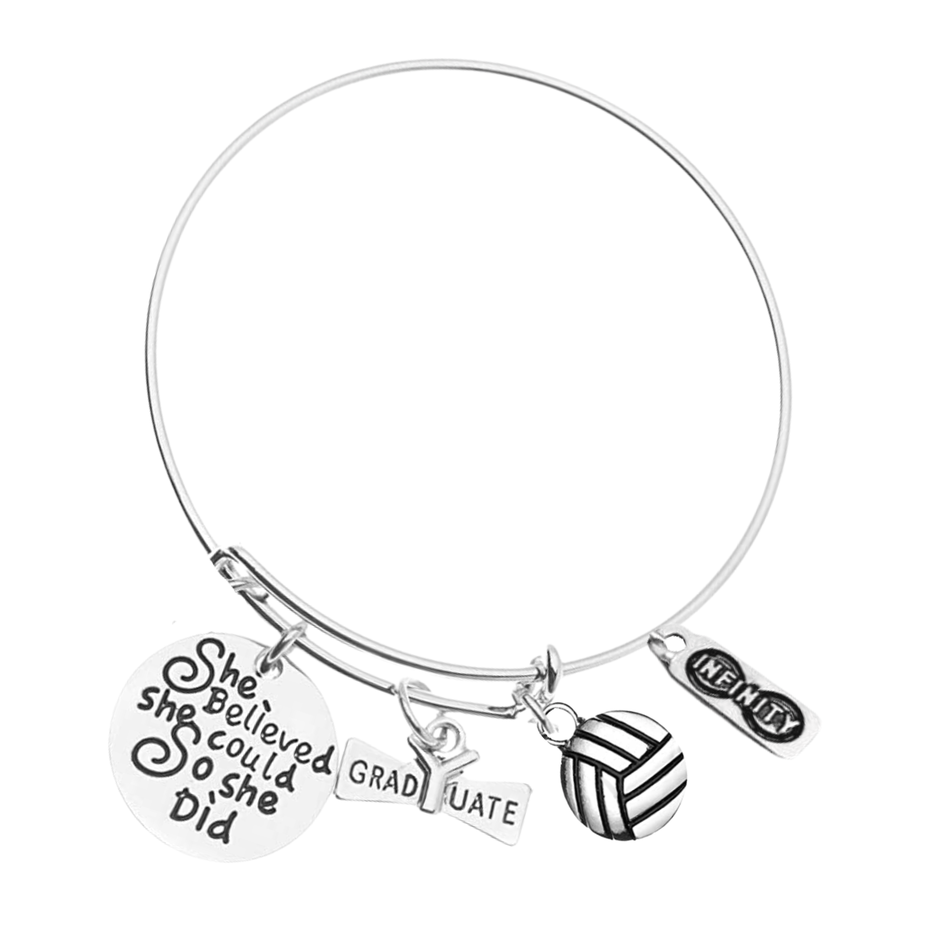 Sports Graduation Bracelet - She Believed She Could- Pick Activity