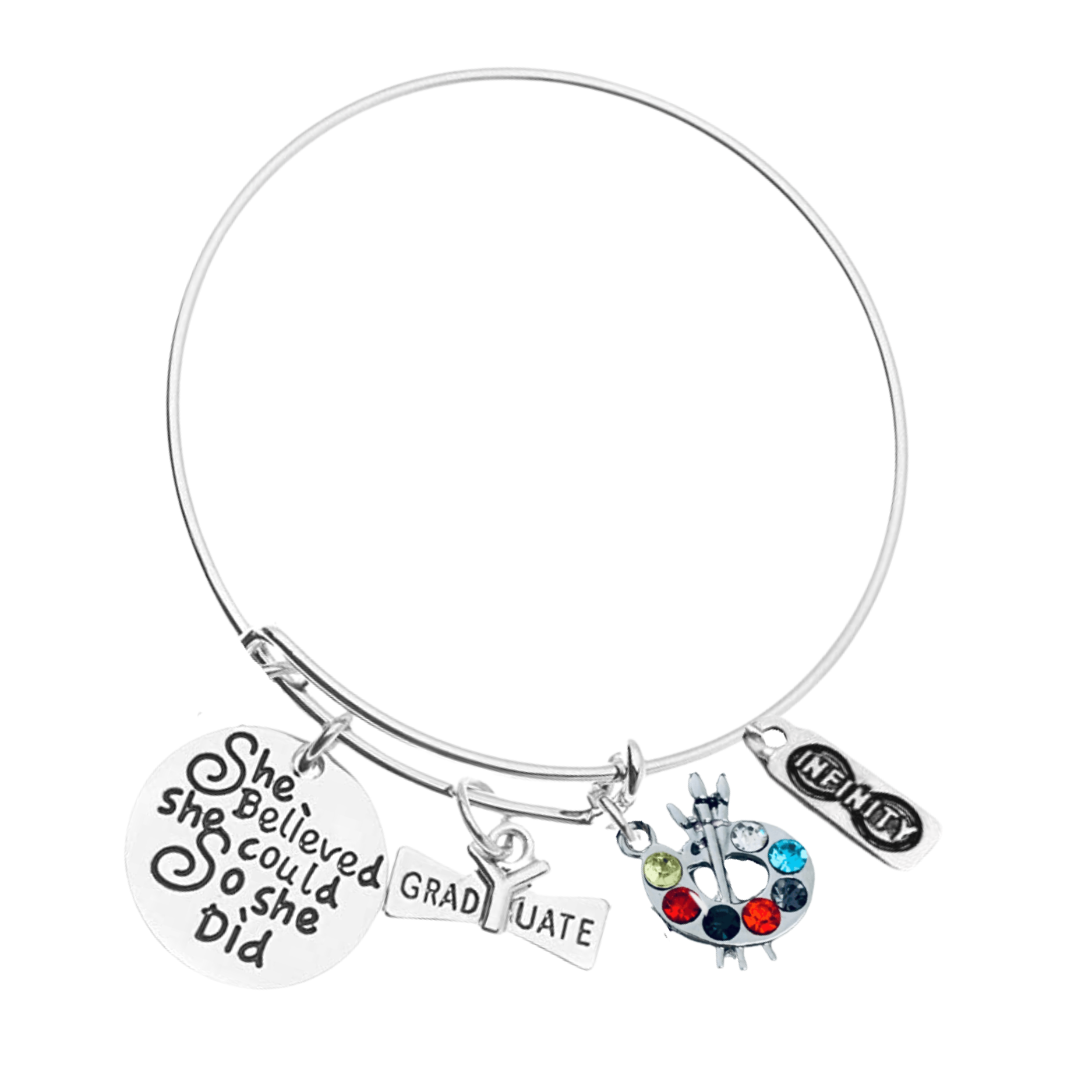 Sports Graduation Bracelet - She Believed She Could- Pick Activity