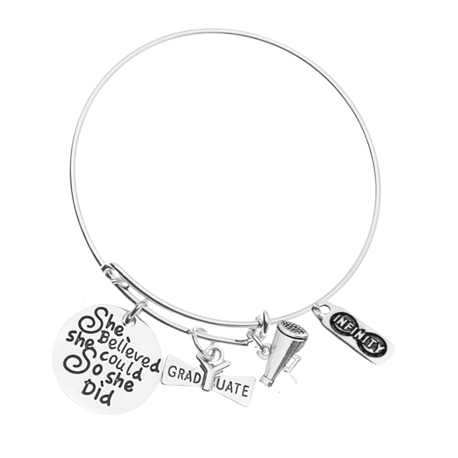 Sports Graduation Bracelet - She Believed She Could- Pick Activity