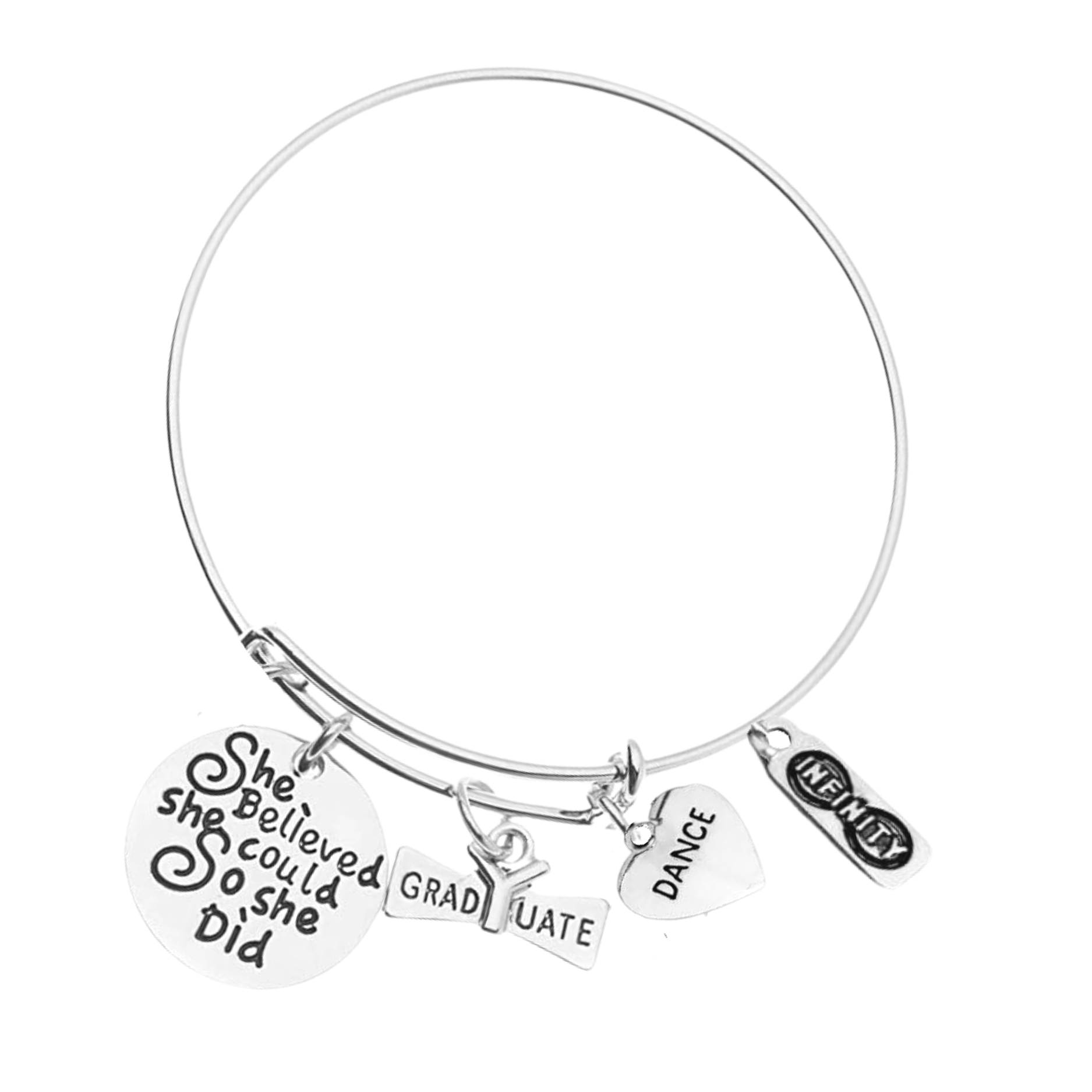 Sports Graduation Bracelet - She Believed She Could- Pick Activity