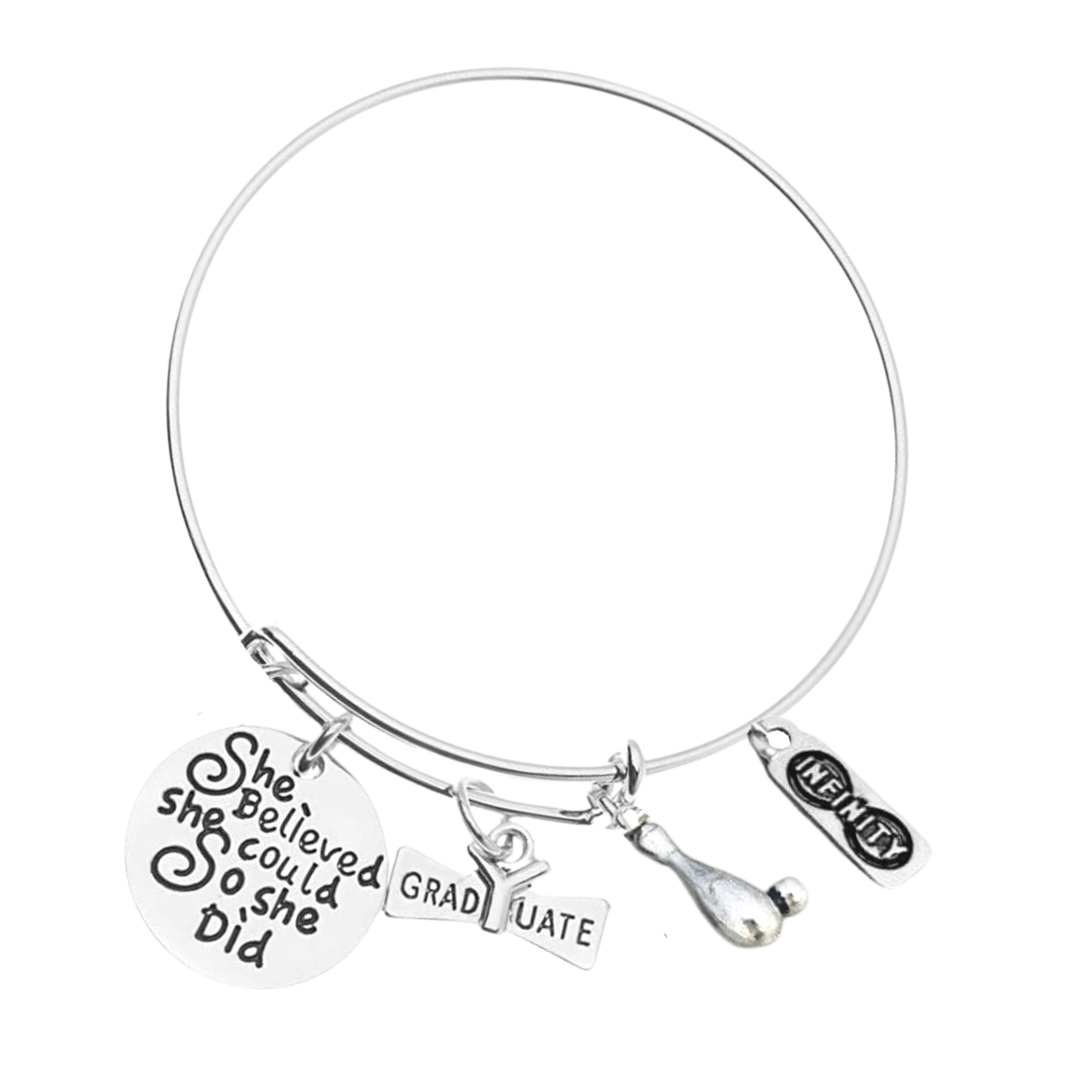 Sports Graduation Bracelet - She Believed She Could- Pick Activity