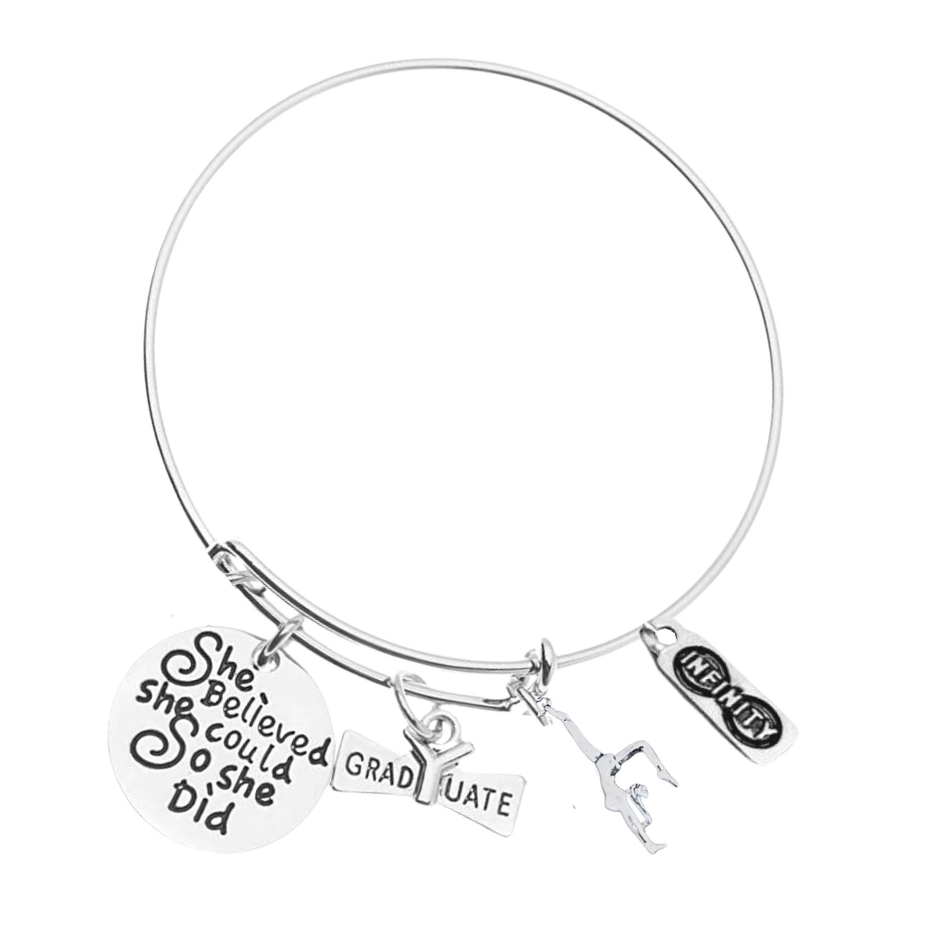 Sports Graduation Bracelet - She Believed She Could- Pick Activity