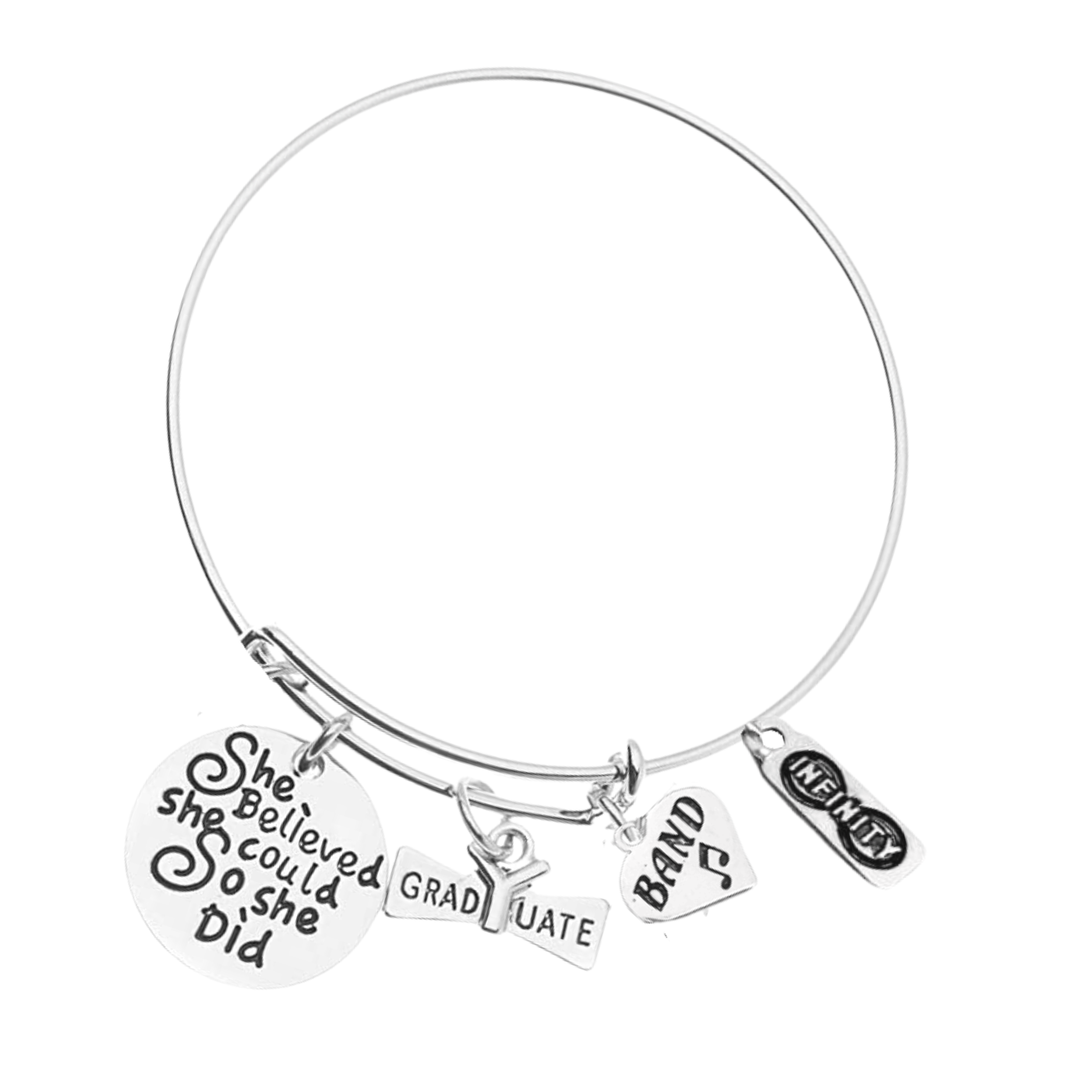 Sports Graduation Bracelet - She Believed She Could- Pick Activity