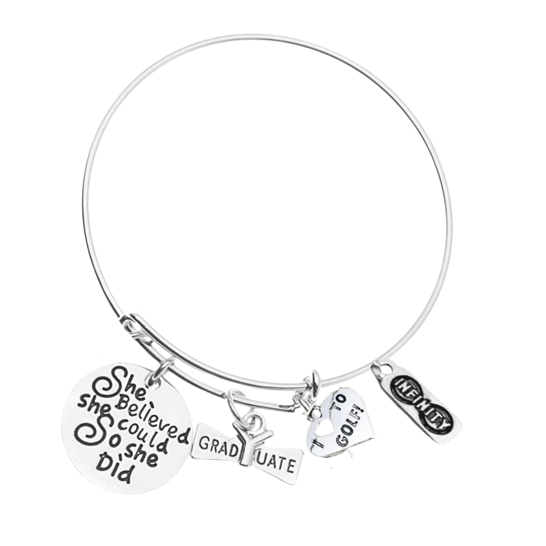 Sports Graduation Bracelet - She Believed She Could- Pick Activity