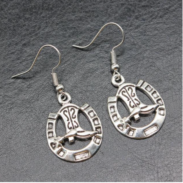 Horseshoe Boot Charm Earrings