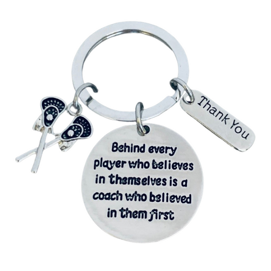 Lacrosse Coach Keychain, Behind Every Player