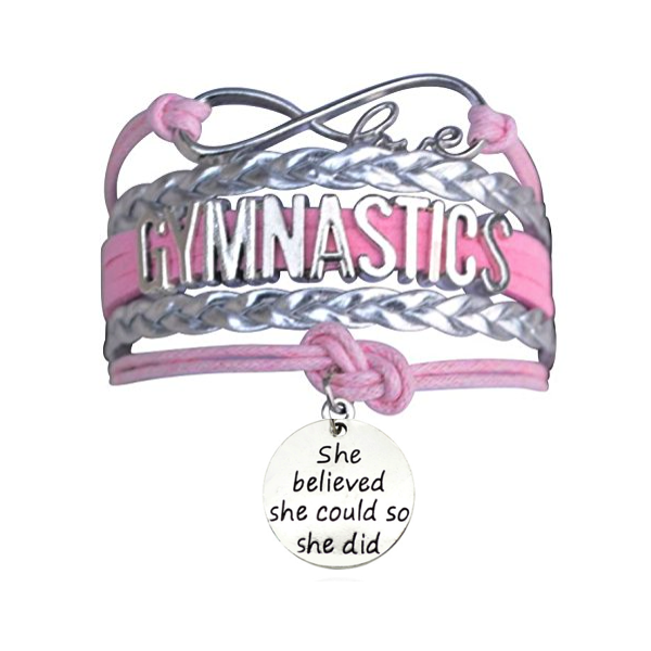 Girls Gymnastics She Could Infinity Bracelet- 13 Colors - Sportybella