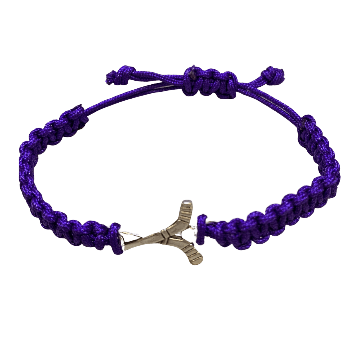 Ice Hockey Rope Bracelet in Purple Color