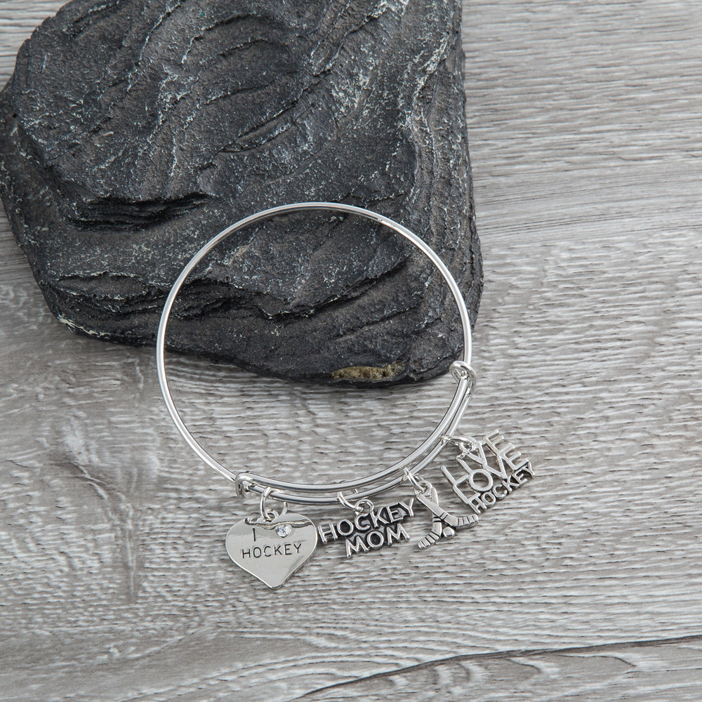 Ice Hockey Mom Bangle Bracelet - Sportybella