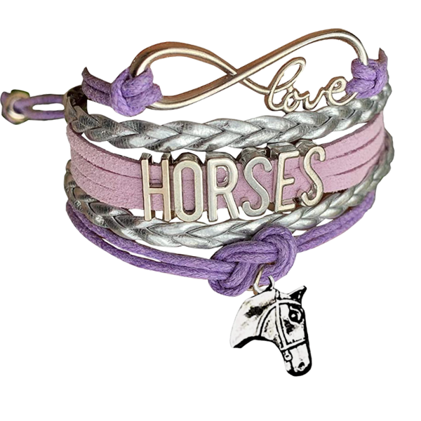 Purple Horse Infinity Bracelet -Pick Charm