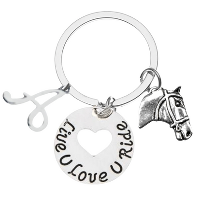 Equestrian Live Love Keychain with Letter Charm